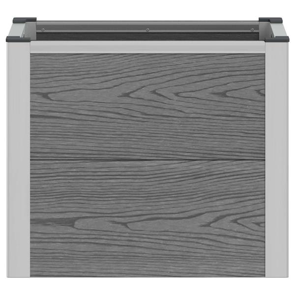 Grote foto vidaxl verhoogde plantenbak grijs 50 x 30 x 22 cm wpc en aluminium tuin en terras overige tuin en terras