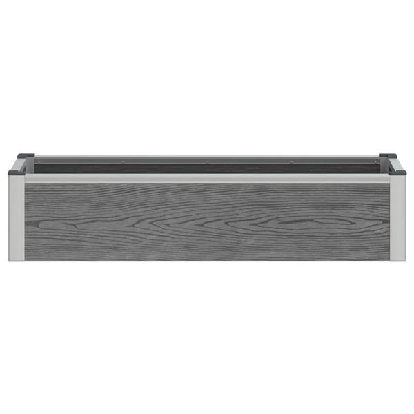Grote foto vidaxl verhoogde plantenbak grijs 100 x 30 x 22 cm wpc en aluminium tuin en terras overige tuin en terras