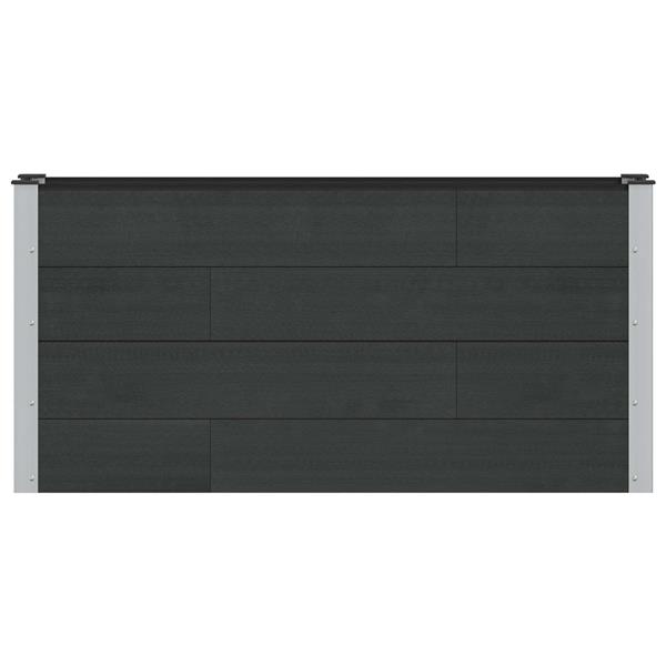 Grote foto vidaxl verhoogde plantenbak zwart 150 x 30 x 72 cm alu. tuin en terras overige tuin en terras