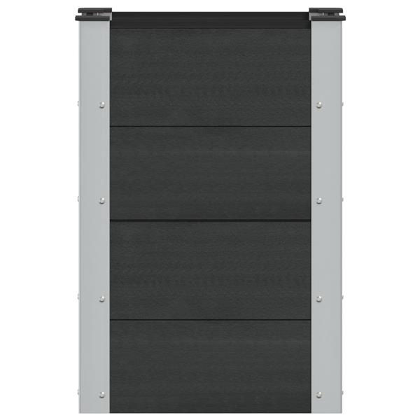 Grote foto vidaxl verhoogde plantenbak zwart 50 x 30 x 72 cm alu. tuin en terras overige tuin en terras