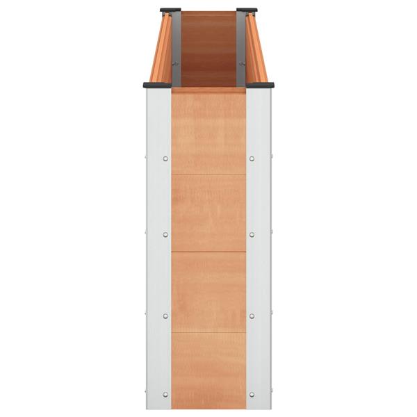 Grote foto vidaxl verhoogde plantenbak bruin 200 x 30 x 72 cm wpc en aluminium tuin en terras overige tuin en terras
