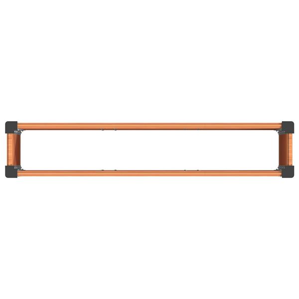 Grote foto vidaxl verhoogde plantenbak bruin 150 x 30 x 72 cm alu. tuin en terras overige tuin en terras