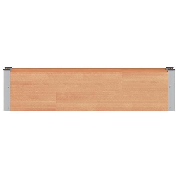 Grote foto vidaxl verhoogde plantenbak bruin 150 x 30 x 36 cm alu. tuin en terras overige tuin en terras