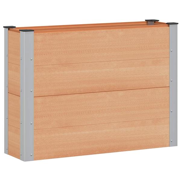 Grote foto vidaxl verhoogde plantenbak bruin 100 x 30 x 72 cm alu. tuin en terras overige tuin en terras