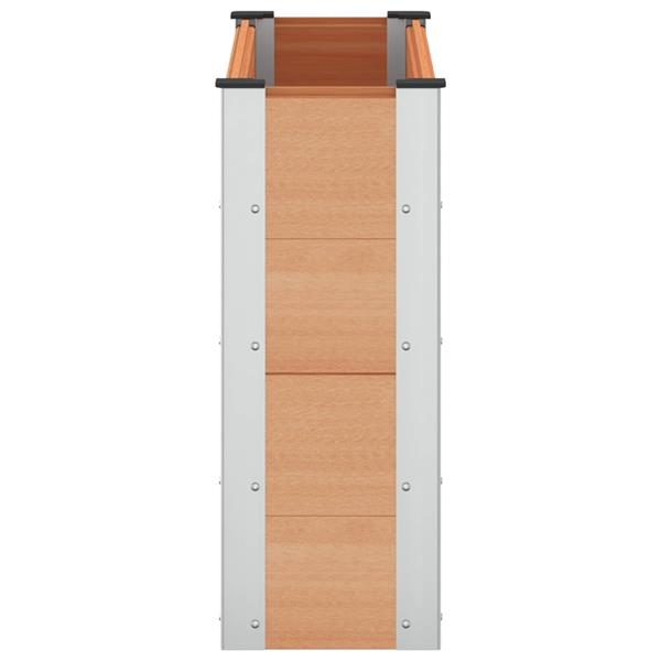Grote foto vidaxl verhoogde plantenbak bruin 100 x 30 x 72 cm alu. tuin en terras overige tuin en terras