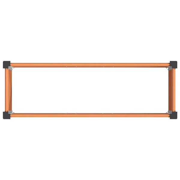 Grote foto vidaxl verhoogde plantenbak bruin 100 x 30 x 72 cm alu. tuin en terras overige tuin en terras