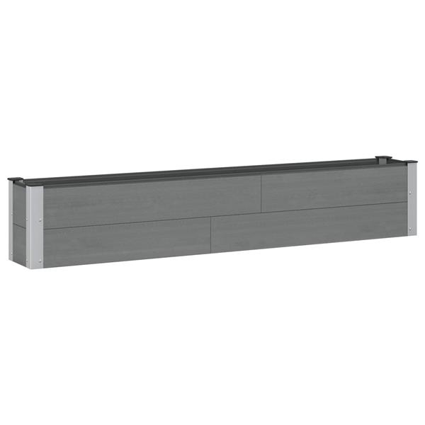 Grote foto vidaxl verhoogde plantenbak grijs 200 x 30 x 36 cm alu. tuin en terras overige tuin en terras