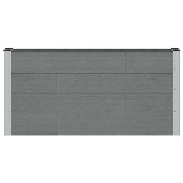 Grote foto vidaxl verhoogde plantenbak grijs 150 x 30 x 72 cm alu. tuin en terras overige tuin en terras