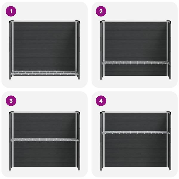 Grote foto vidaxl verhoogde plantenbak grijs 100 x 30 x 22 cm wpc en aluminium tuin en terras overige tuin en terras