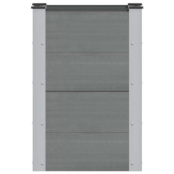 Grote foto vidaxl verhoogde plantenbak grijs 50 x 30 x 72 cm alu. tuin en terras overige tuin en terras