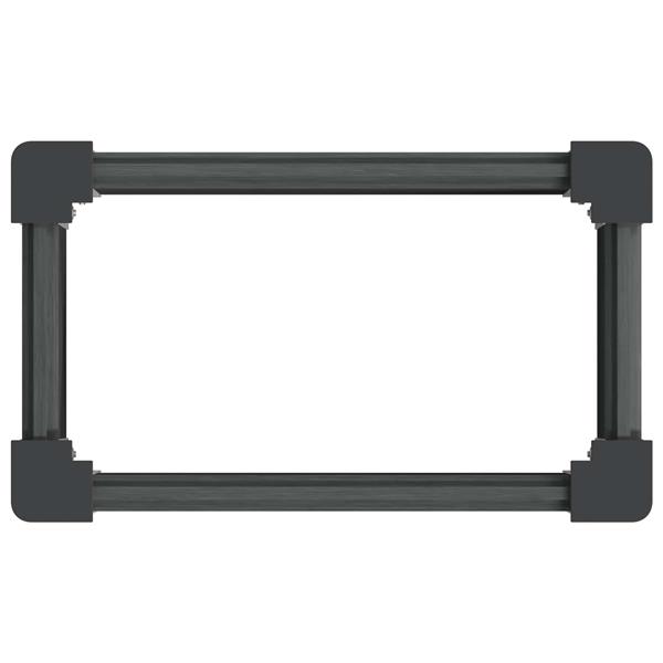 Grote foto vidaxl verhoogde plantenbak grijs 50 x 30 x 72 cm alu. tuin en terras overige tuin en terras