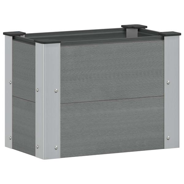 Grote foto vidaxl verhoogde plantenbak grijs 50 x 30 x 36 cm alu. tuin en terras overige tuin en terras