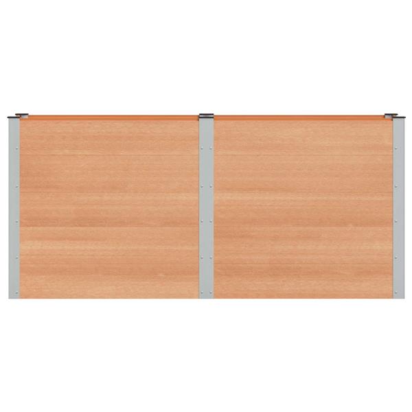 Grote foto vidaxl verhoogde plantenbak bruin 200 x 50 x 91 cm alu. tuin en terras overige tuin en terras