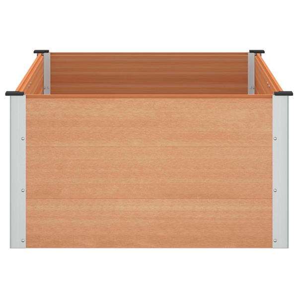Grote foto vidaxl verhoogde plantenbak bruin 150 x 100 x 54 cm alu. tuin en terras overige tuin en terras