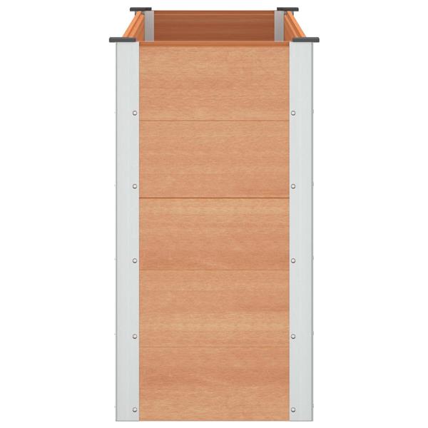Grote foto vidaxl verhoogde plantenbak bruin 150 x 50 x 91 cm alu. tuin en terras overige tuin en terras