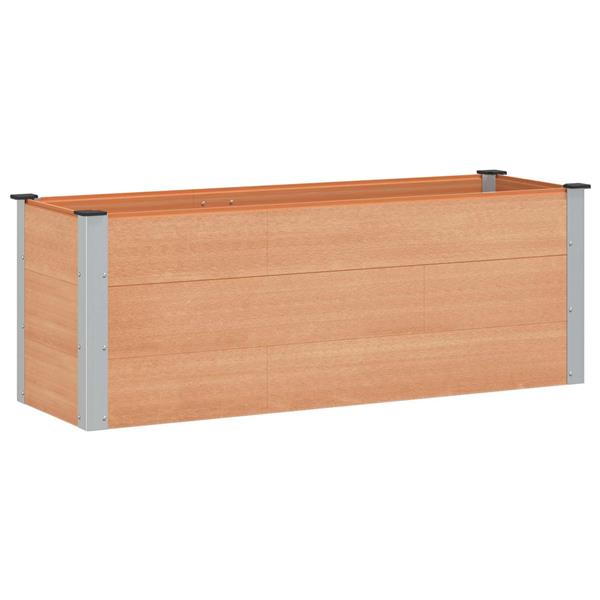 Grote foto vidaxl verhoogde plantenbak bruin 150 x 50 x 54 cm alu. tuin en terras overige tuin en terras