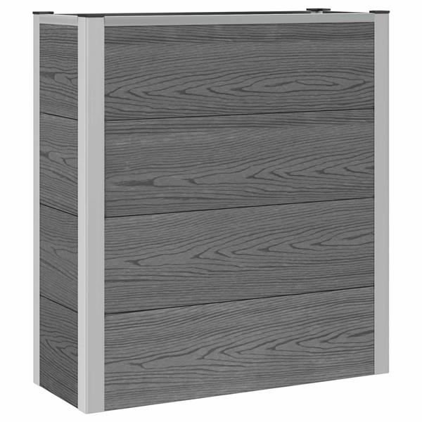 Grote foto vidaxl verhoogde plantenbak grijs 75 x 30 x 22 cm wpc en aluminium tuin en terras overige tuin en terras
