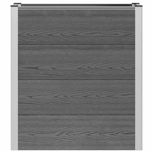 Grote foto vidaxl verhoogde plantenbak grijs 75 x 30 x 22 cm wpc en aluminium tuin en terras overige tuin en terras