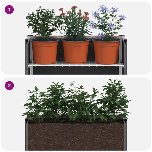 Grote foto vidaxl verhoogde plantenbak grijs 75 x 30 x 22 cm wpc en aluminium tuin en terras overige tuin en terras