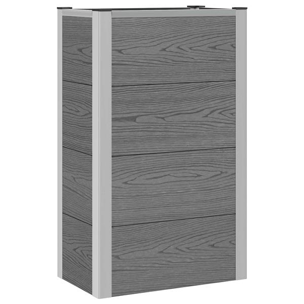 Grote foto vidaxl verhoogde plantenbak grijs 50 x 30 x 22 cm wpc en aluminium tuin en terras overige tuin en terras