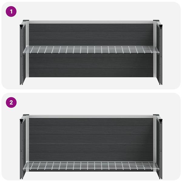 Grote foto vidaxl verhoogde plantenbak grijs 100 x 30 x 22 cm wpc en aluminium tuin en terras overige tuin en terras