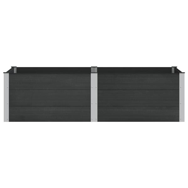 Grote foto vidaxl verhoogde plantenbak zwart 200 x 100 x 54 cm alu. tuin en terras overige tuin en terras