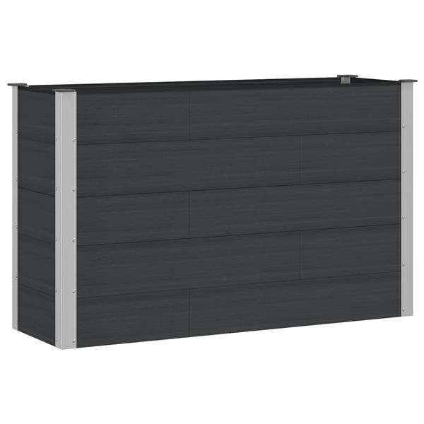 Grote foto vidaxl verhoogde plantenbak zwart 150 x 50 x 91 cm alu. tuin en terras overige tuin en terras