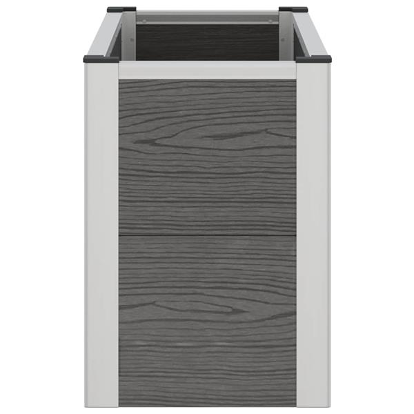 Grote foto vidaxl verhoogde plantenbak grijs 75 x 30 x 22 cm wpc en aluminium tuin en terras overige tuin en terras