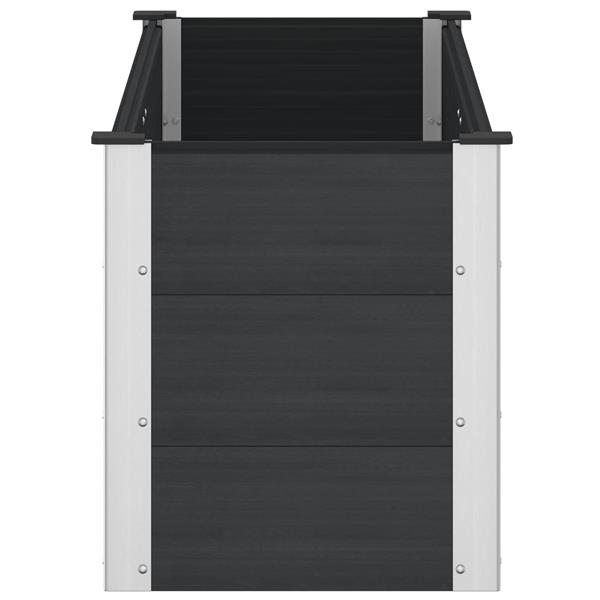 Grote foto vidaxl verhoogde plantenbak zwart 150 x 50 x 54 cm alu. tuin en terras overige tuin en terras