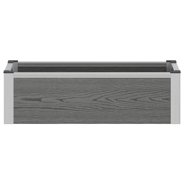 Grote foto vidaxl verhoogde plantenbak grijs 75 x 30 x 22 cm wpc en aluminium tuin en terras overige tuin en terras