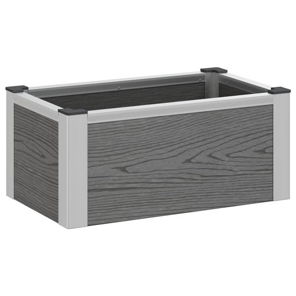 Grote foto vidaxl verhoogde plantenbak grijs 50 x 30 x 22 cm wpc en aluminium tuin en terras overige tuin en terras