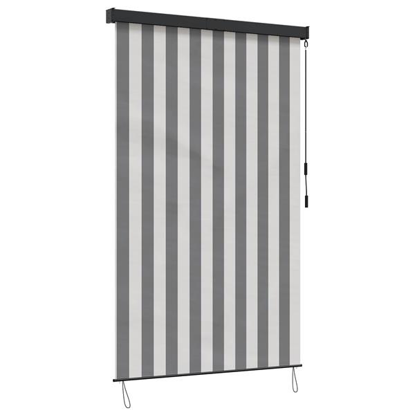 Grote foto vidaxl rolgordijn antraciet en wit 160 x 250 cm stof en aluminium huis en inrichting gordijnen en lamellen