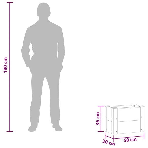 Grote foto vidaxl verhoogde plantenbak zwart 50 x 30 x 36 cm alu. tuin en terras overige tuin en terras