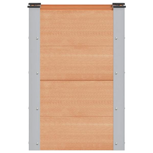 Grote foto vidaxl verhoogde plantenbak bruin 50 x 30 x 72 cm alu. tuin en terras overige tuin en terras