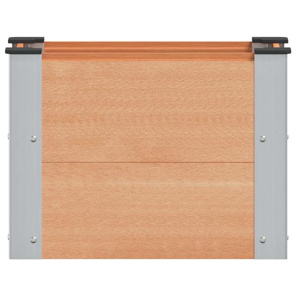 Grote foto vidaxl verhoogde plantenbak bruin 50 x 30 x 36 cm alu. tuin en terras overige tuin en terras