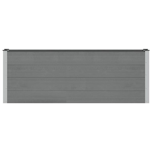 Grote foto vidaxl verhoogde plantenbak grijs 200 x 30 x 72 cm wpc en aluminium tuin en terras overige tuin en terras