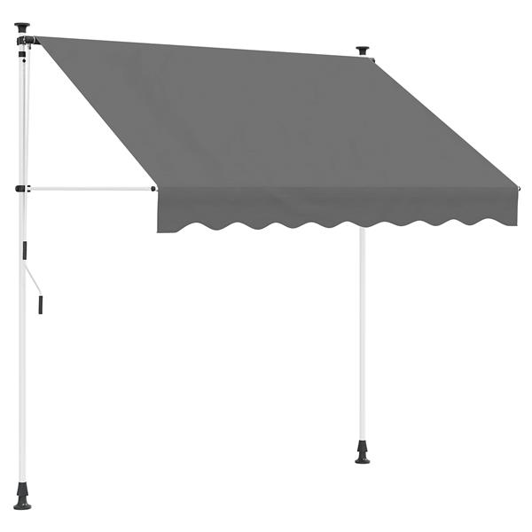 Grote foto vidaxl handmatig uitschuifbare luifel lichtgrijs 300 cm tuin en terras overige tuin en terras