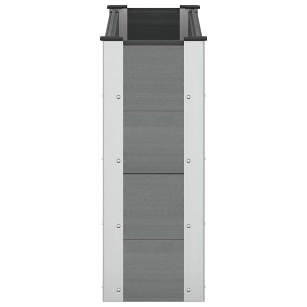 Grote foto vidaxl verhoogde plantenbak grijs 100 x 30 x 72 cm alu. tuin en terras overige tuin en terras