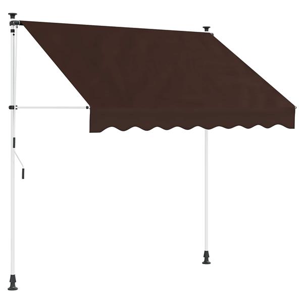 Grote foto vidaxl handmatig uitschuifbare luifel bruin 250 cm tuin en terras overige tuin en terras