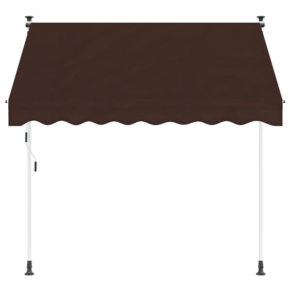 Grote foto vidaxl handmatig uitschuifbare luifel bruin 200 cm tuin en terras overige tuin en terras