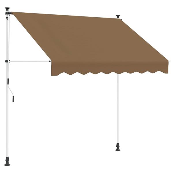 Grote foto vidaxl handmatig uitschuifbare luifel beige 350 cm tuin en terras overige tuin en terras