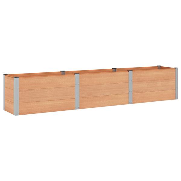 Grote foto vidaxl verhoogde plantenbak bruin 300 x 50 x 54 cm alu. tuin en terras overige tuin en terras