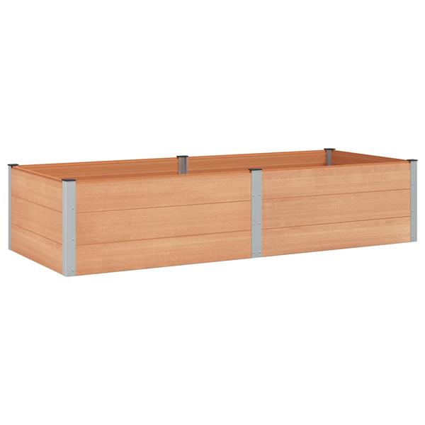 Grote foto vidaxl verhoogde plantenbak bruin 250 x 100 x 54 cm alu. tuin en terras overige tuin en terras