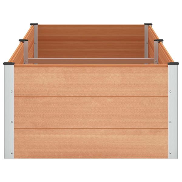 Grote foto vidaxl verhoogde plantenbak bruin 250 x 100 x 54 cm alu. tuin en terras overige tuin en terras