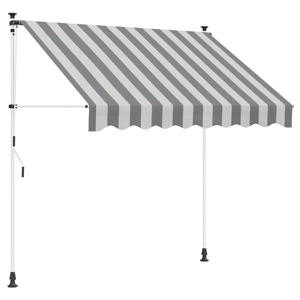 Grote foto vidaxl handmatig uitschuifbare luifel antraciet en wit 250 cm tuin en terras overige tuin en terras