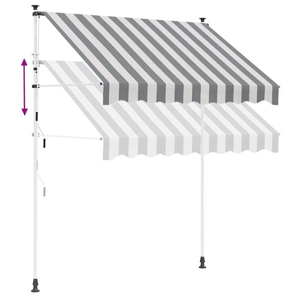 Grote foto vidaxl handmatig uitschuifbare luifel antraciet en wit 250 cm tuin en terras overige tuin en terras