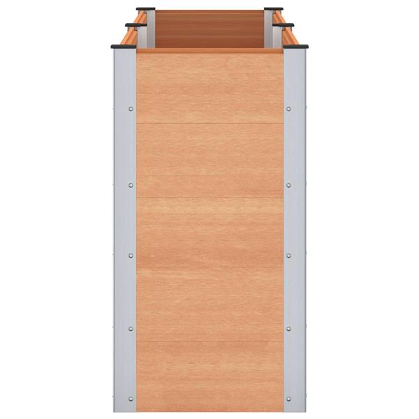 Grote foto vidaxl verhoogde plantenbak bruin 200 x 50 x 91 cm alu. tuin en terras overige tuin en terras