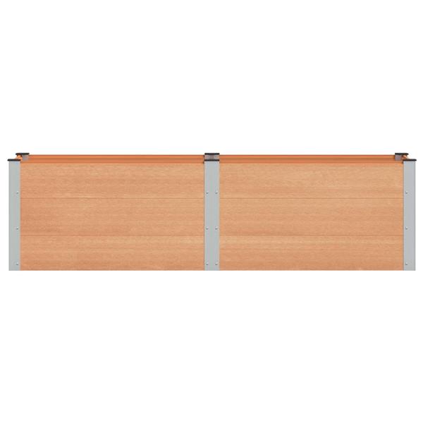 Grote foto vidaxl verhoogde plantenbak bruin 200 x 50 x 54 cm alu. tuin en terras overige tuin en terras