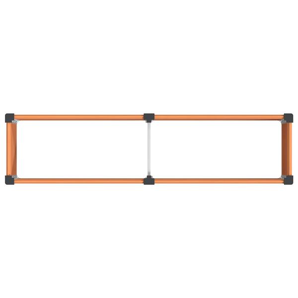 Grote foto vidaxl verhoogde plantenbak bruin 200 x 50 x 54 cm alu. tuin en terras overige tuin en terras
