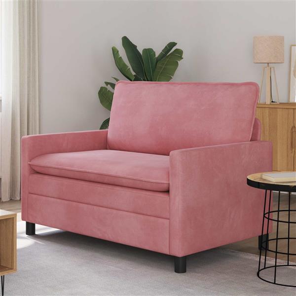 Grote foto vidaxl bank roze 126 x 81 x 87 5 cm fluweel huis en inrichting bankstellen